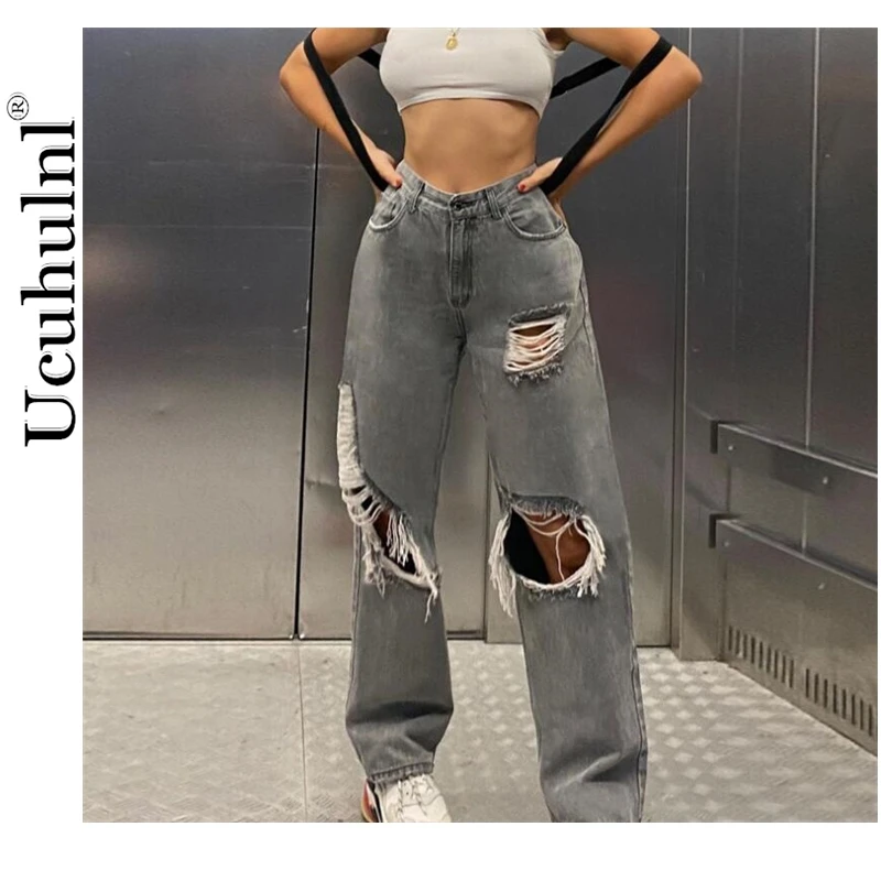 Джинсы женские с завышенной талией, рваные повседневные брюки, прямые штаны с карманами, одежда для женщин, весна 2021
Джинсы женские с завышенной талией, рваные повседневные брюки, прямые штаны с карманами, одежда для женщин, весна 2021