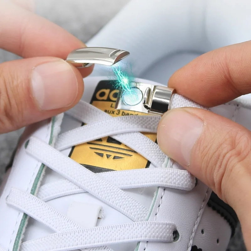Magnetic Metal lock No Tie Shoelaces Child Adult Safety Quick Elastic Shoelace Outdoor Leisure Sneakers Lazy laces Unisex 1 Pair 
Magnetic Metal lock No Tie Shoelaces Child Adult Safety Quick Elastic Shoelace Outdoor Leisure Sneakers Lazy laces Unisex 1 Pair