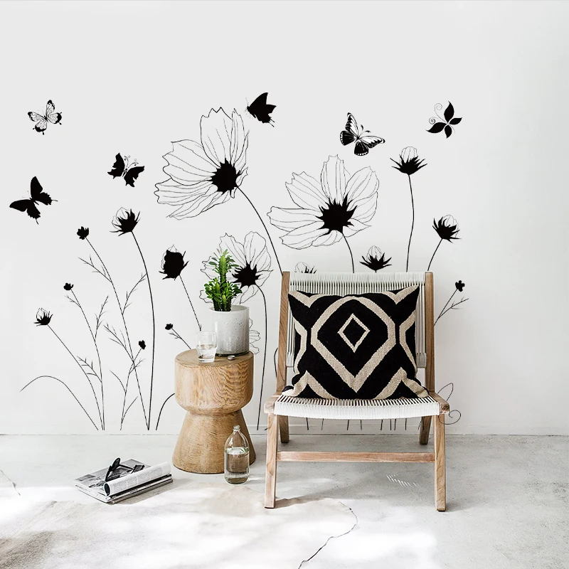 Bathroom Decor Wall Sticker Potentilla Fruticosal Cosmosbipinnatalav Gasang Flower Butterfly Decal Simple Style Home Accessories
Bathroom Decor Wall Sticker Potentilla Fruticosal Cosmosbipinnatalav Gasang Flower Butterfly Decal Simple Style Home Accessories