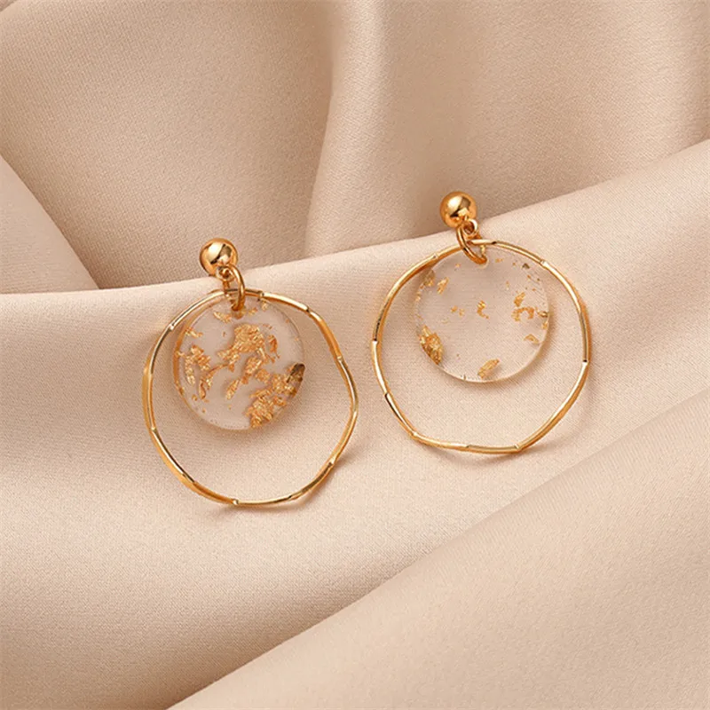Goldleaf Stud Earrings Vintage Geometric Transparent Round Resin Metal Corrugated Circle Elegant Earrings for Women Gift Trendy
Goldleaf Stud Earrings Vintage Geometric Transparent Round Resin Metal Corrugated Circle Elegant Earrings for Women Gift Trendy