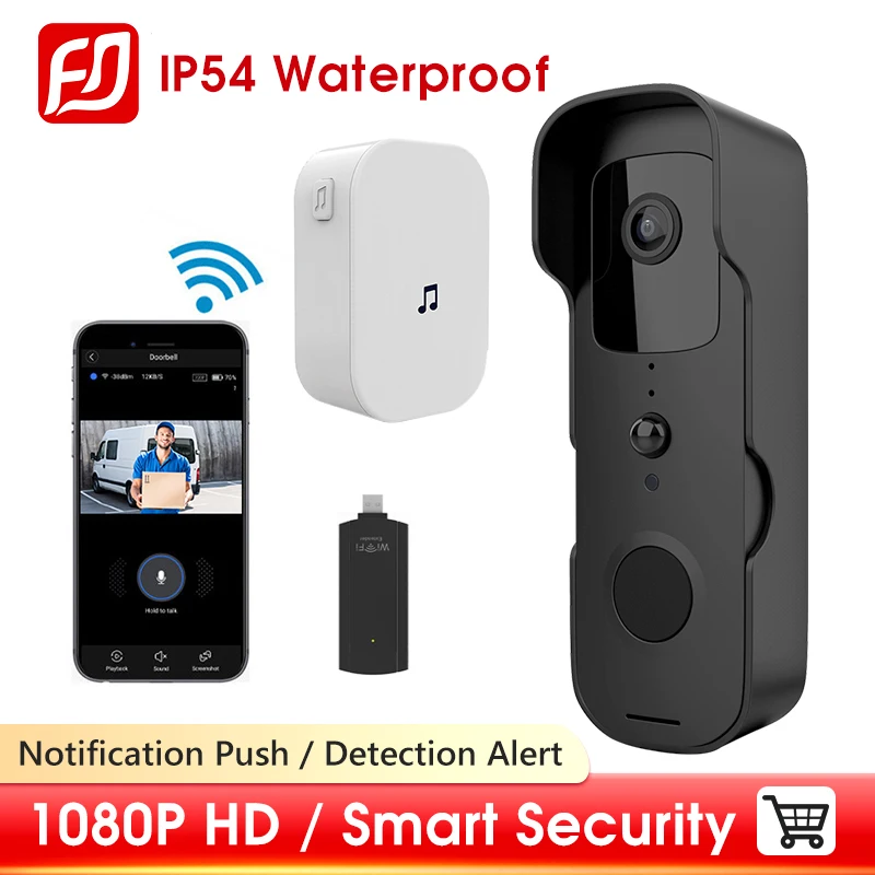 Video Doorbell IP54 Waterproof Camera Visual Intercom Chime Night Vision IP WiFi Smart Door Bell Wireless Home Security Cam
Video Doorbell IP54 Waterproof Camera Visual Intercom Chime Night Vision IP WiFi Smart Door Bell Wireless Home Security Cam
