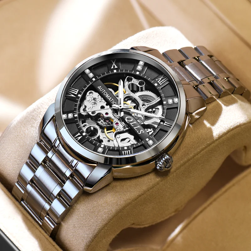 Men Wristwatch Automatic Mechanical Waterproof Stainless Steel Watchband Luminous Hand Hollow Dial Fashion Men Clock
Men Wristwatch Automatic Mechanical Waterproof Stainless Steel Watchband Luminous Hand Hollow Dial Fashion Men Clock