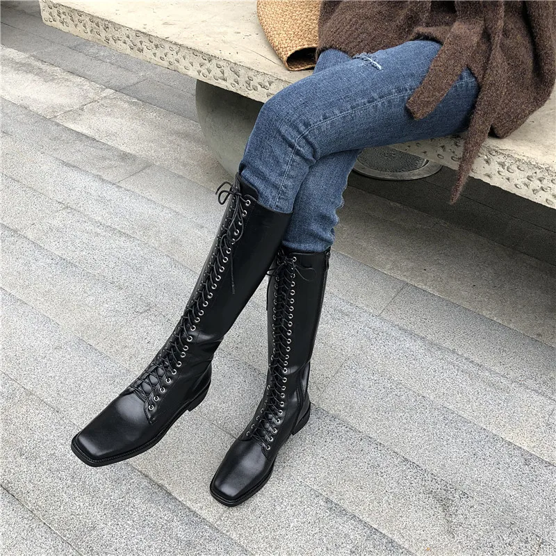 MORAZORA 2021 winter hot sale genuine leather long boots low heel square toe lace up ladies shoes fashion keep warm women boots
MORAZORA 2021 winter hot sale genuine leather long boots low heel square toe lace up ladies shoes fashion keep warm women boots