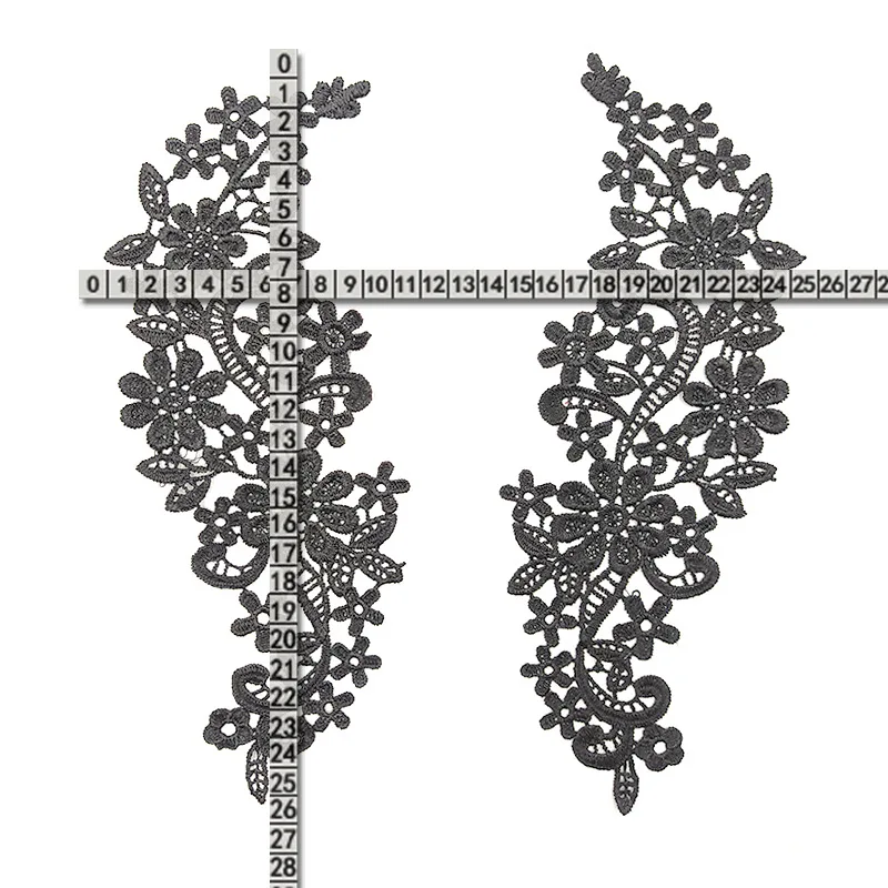 1Pair Fashion white black cotton Embroidery flower lace fabric trim ribbon DIY sewing applique collar craft patch guipure decor
1Pair Fashion white black cotton Embroidery flower lace fabric trim ribbon DIY sewing applique collar craft patch guipure decor