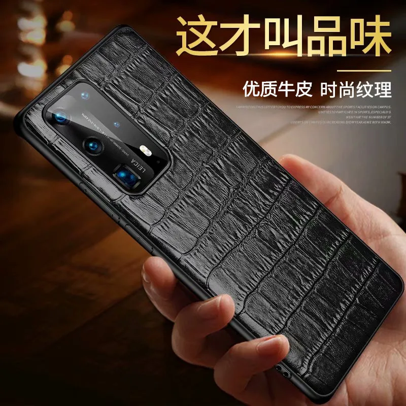 Genuine Crocodile Grain Leather Case For Huawei P40 Pro Case Funda Soft Litchi Grain Genuine Leather Case Back Cover 
Genuine Crocodile Grain Leather Case For Huawei P40 Pro Case Funda Soft Litchi Grain Genuine Leather Case Back Cover