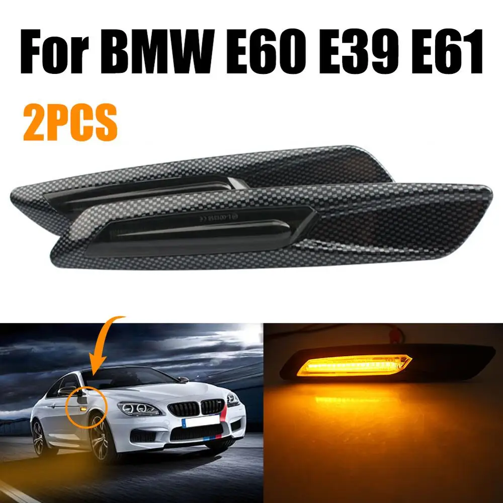 2PCS Carbon Fiber ABS LED Side Marker Light Turn Signal Lamps For BMW E60 E39 E61
2PCS Carbon Fiber ABS LED Side Marker Light Turn Signal Lamps For BMW E60 E39 E61