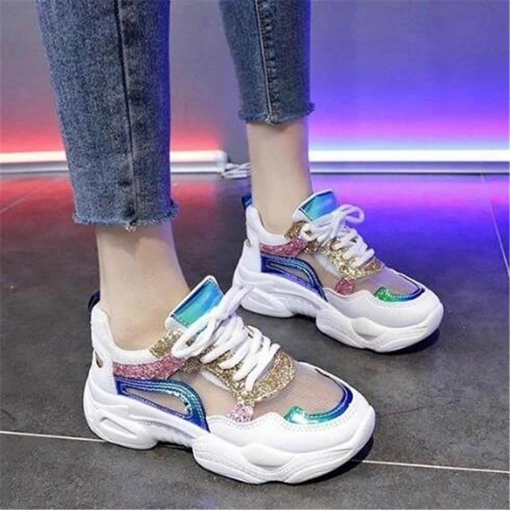 Women Sneakers Breathable Mesh Summer Hollowed Out Lace-Up Outdoor Walking Height Increasing Sports Gym Shoes
Women Sneakers Breathable Mesh Summer Hollowed Out Lace-Up Outdoor Walking Height Increasing Sports Gym Shoes