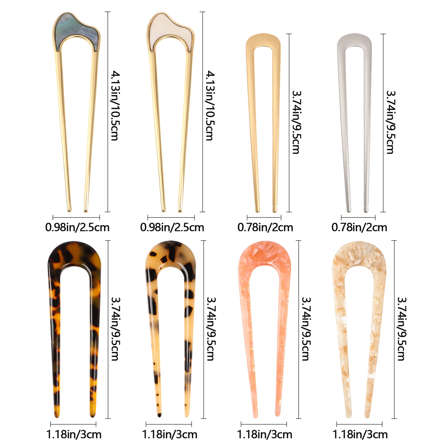 1/8 Pcs U-Shaped Hairpin with 2 Prongs Vintage Metallic Acetate sheet Simplicity Acetate sheet Hair Accessories Styling Tools
1/8 Pcs U-Shaped Hairpin with 2 Prongs Vintage Metallic Acetate sheet Simplicity Acetate sheet Hair Accessories Styling Tools
