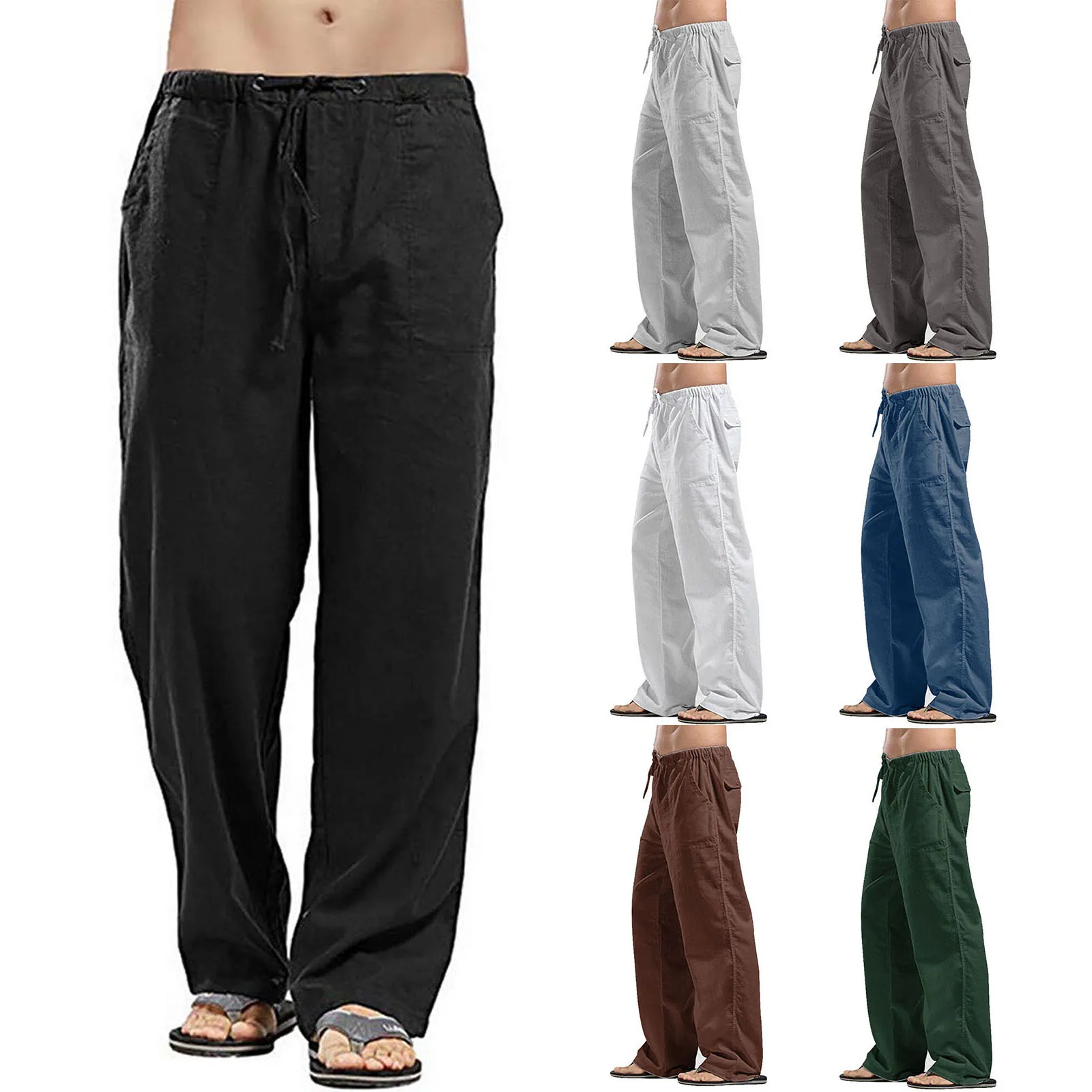 Men's Drawstring Pants, Summer Elastic Waist Solid Color Loose Lounge Pants with Pockets
Men's Drawstring Pants, Summer Elastic Waist Solid Color Loose Lounge Pants with Pockets