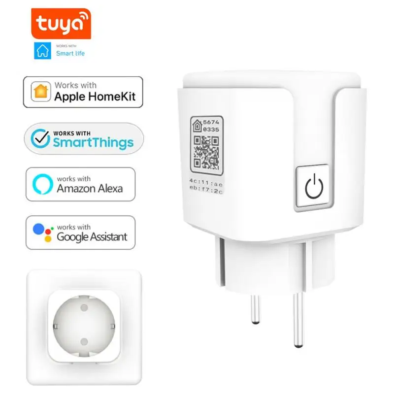 Tuya Smart Socket WiFi Smart Plug 16A EU 100-240V Socket Voice Control For Siri Apple HomeKit Alexa And Google Assistant
Tuya Smart Socket WiFi Smart Plug 16A EU 100-240V Socket Voice Control For Siri Apple HomeKit Alexa And Google Assistant