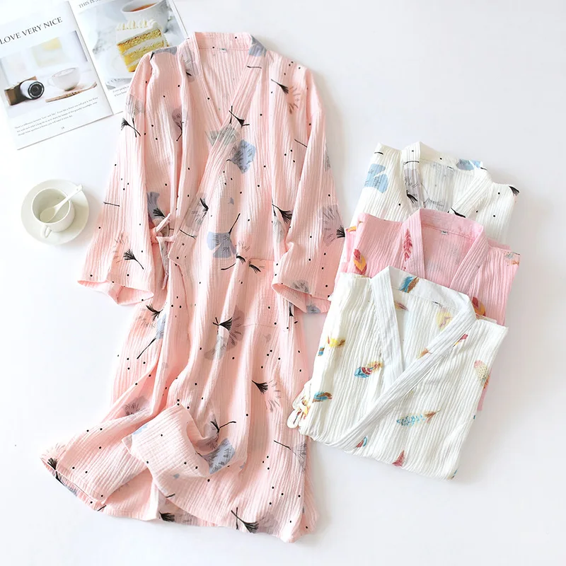Autumn Dressing Gown Women Bathrobe Women Robe Femme Women's Lady Sexy Gauze 100% Cotton Print Sleepwear Nightwear Lingerie
Autumn Dressing Gown Women Bathrobe Women Robe Femme Women's Lady Sexy Gauze 100% Cotton Print Sleepwear Nightwear Lingerie
