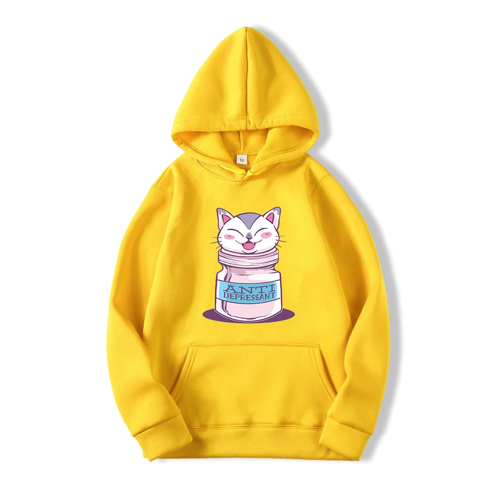 Anti Depressive Cat Cute Print Sweatshirts Fashion Sport Men Hoodies Autumn Winter Fleece Hooded Hip Hop Casual Mens Streetwear
Anti Depressive Cat Cute Print Sweatshirts Fashion Sport Men Hoodies Autumn Winter Fleece Hooded Hip Hop Casual Mens Streetwear