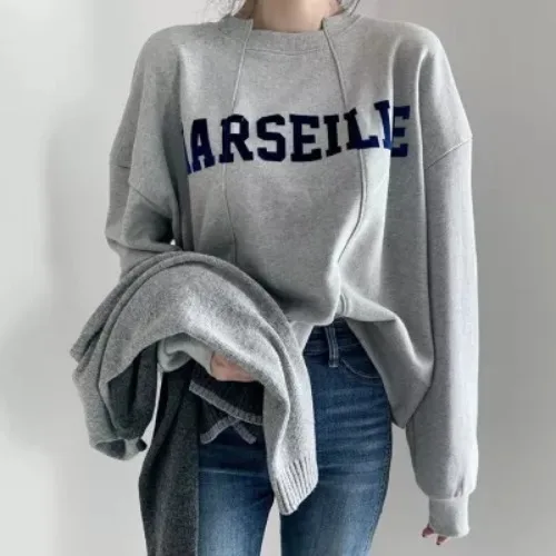 Nowsaa Korean Sweatshier Women Irregular O-neck Long Sleeve Letter Hoodies Fall Clothing Loose Casual Pullovers Top Mujer Autumn
Nowsaa Korean Sweatshier Women Irregular O-neck Long Sleeve Letter Hoodies Fall Clothing Loose Casual Pullovers Top Mujer Autumn