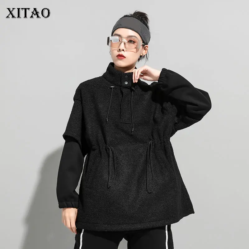 XITAO Solid Black Women Pullover Sweatshirt Draw String Bandage Casual Stand Collar Splicing Long Sleeve 2021 Autumn New WMD3581
XITAO Solid Black Women Pullover Sweatshirt Draw String Bandage Casual Stand Collar Splicing Long Sleeve 2021 Autumn New WMD3581