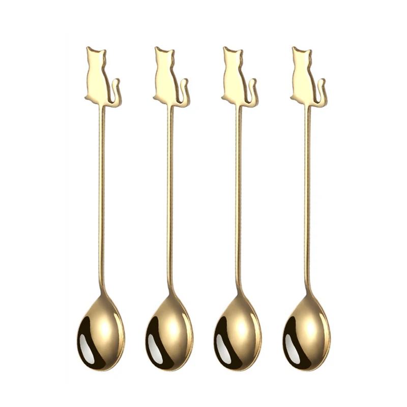 4 Pcs/ Set Coffee Spoons 304 Stainless Steel Cat Fish Cartoon Cat Stirring Spoon Dessert Spoon Set Wedding Gift Tiny Spoons
4 Pcs/ Set Coffee Spoons 304 Stainless Steel Cat Fish Cartoon Cat Stirring Spoon Dessert Spoon Set Wedding Gift Tiny Spoons