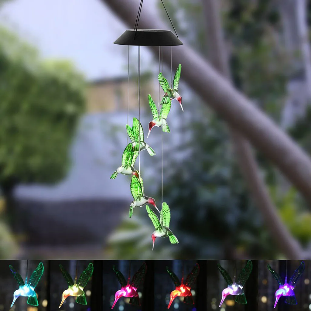 Color Changing Solar Power Wind Chime Crystal Ball Hummingbird Butterfly Waterproof Outdoor Windchime Light for Patio Yard Garde
Color Changing Solar Power Wind Chime Crystal Ball Hummingbird Butterfly Waterproof Outdoor Windchime Light for Patio Yard Garde