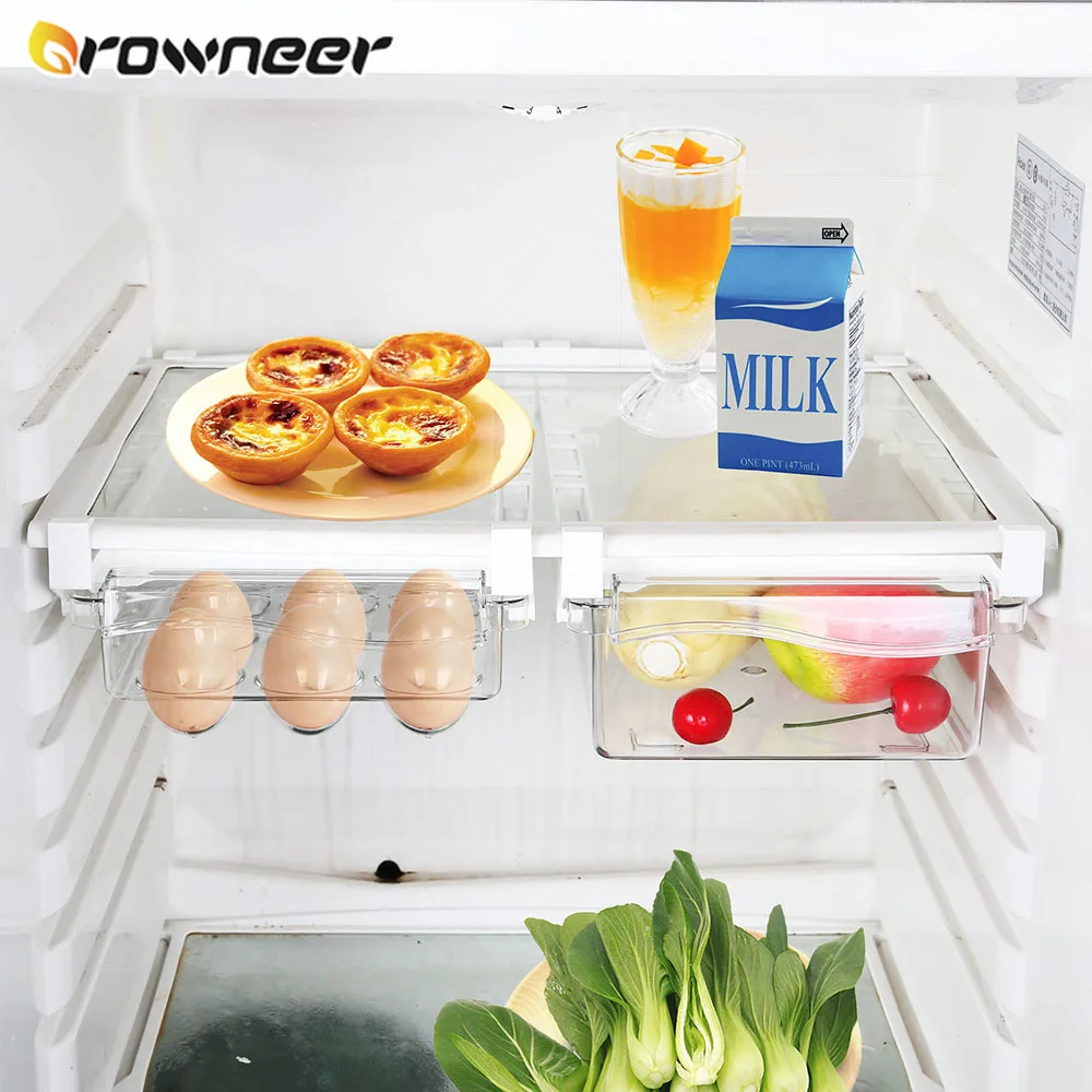 Fridge Organizer Slide Under Shelf Drawer Box Plastic Clear Storage Shelf Boxes Refrigerator Kitchen Fruit Food Organizer Rack 
Fridge Organizer Slide Under Shelf Drawer Box Plastic Clear Storage Shelf Boxes Refrigerator Kitchen Fruit Food Organizer Rack