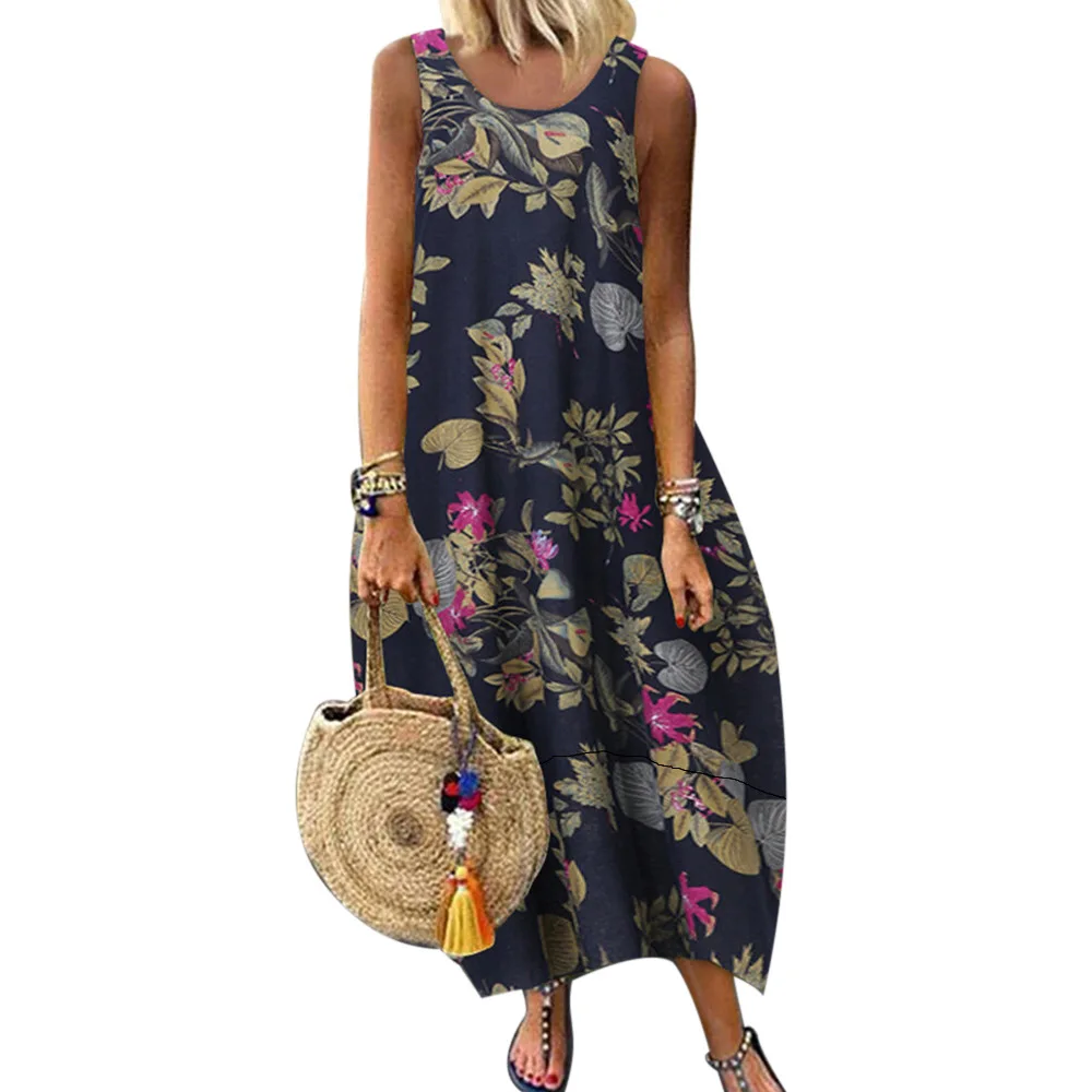 New Women Casual Basic Summer Print Dress Beach Floral Sundress O-neck Plus Size Sleeveless M~5XL
New Women Casual Basic Summer Print Dress Beach Floral Sundress O-neck Plus Size Sleeveless M~5XL