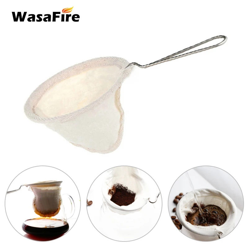 Многоразовый фильтр для кофе, ручка из нержавеющей стали, фланелевый тканевый фильтр, ручной фильтр для кофе, сетчатый кухонный инструмент 
Многоразовый фильтр для кофе, ручка из нержавеющей стали, фланелевый тканевый фильтр, ручной фильтр для кофе, сетчатый кухонный инструмент