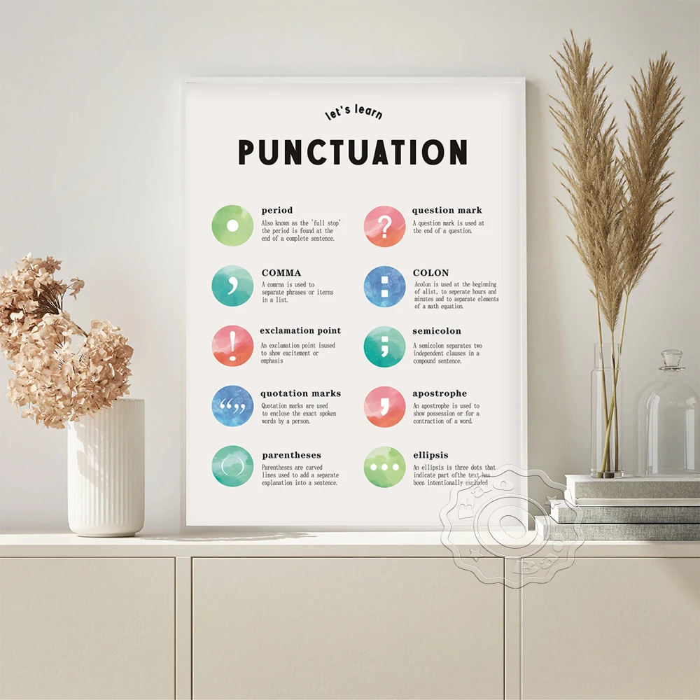 Learn Punctuation Modern Art Prints Poster Lounge Office Studio Canvas Painting Modern Minimalist Wall Stickers Study Room Decor
Learn Punctuation Modern Art Prints Poster Lounge Office Studio Canvas Painting Modern Minimalist Wall Stickers Study Room Decor