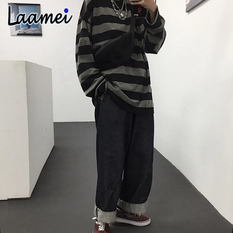 Laamei Harajuku Oversized High Street Stripe T-shirt Long Sleeves Vintage Style All-match Unisex Tee Clothes Japanese Streetwear
Laamei Harajuku Oversized High Street Stripe T-shirt Long Sleeves Vintage Style All-match Unisex Tee Clothes Japanese Streetwear
