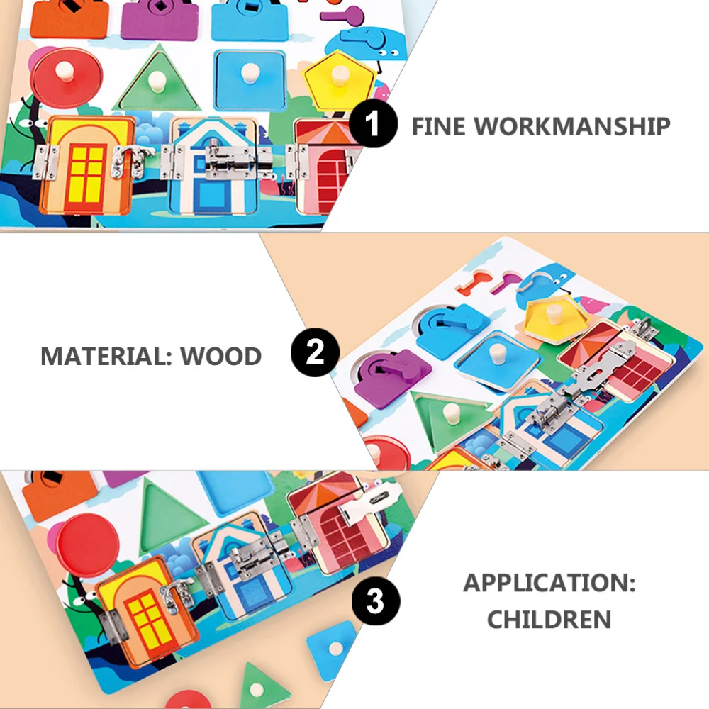 1Pc Unlocking Board Kindergarten Kids Cognitive Learning Board Plaything