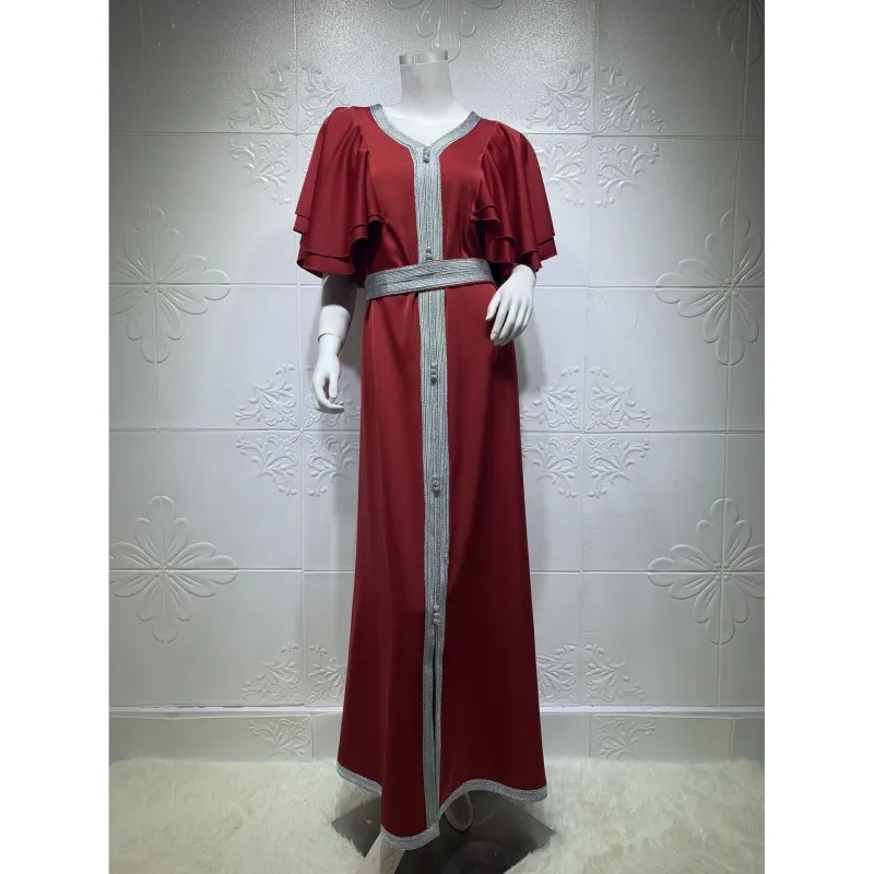 Women Dresses Summer 2021 Muslim Robe African Clothing Arabian Lotus Leaf Sleeve Long Skirt Dubai Casual Loose Evening Dresses
Women Dresses Summer 2021 Muslim Robe African Clothing Arabian Lotus Leaf Sleeve Long Skirt Dubai Casual Loose Evening Dresses