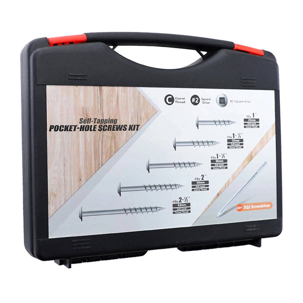 552pcs/box Carbon Steel Screws Fine Coarse Self Tapping Screws SQ2 Screw Driver For Pocket Hole Jig Durable Worthy Owning Nice
552pcs/box Carbon Steel Screws Fine Coarse Self Tapping Screws SQ2 Screw Driver For Pocket Hole Jig Durable Worthy Owning Nice