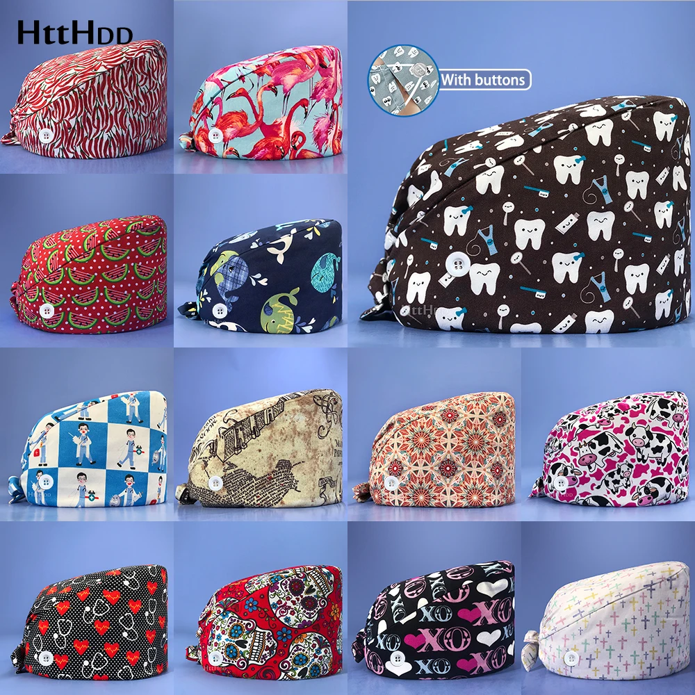 Cotton High Quality Cartoon Print Hats Adjustable Scrubs Cap Wholesale Hospital Surgery Women Nursing Hat Pet Shop Sanitary Caps
Cotton High Quality Cartoon Print Hats Adjustable Scrubs Cap Wholesale Hospital Surgery Women Nursing Hat Pet Shop Sanitary Caps