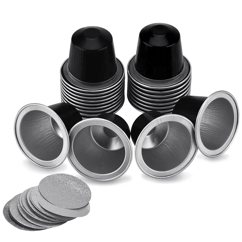 50Sets Refillable Coffee Capsules Cup Disposable Coffee Capsules Packaging Cafe Supplies for Nespresso Black
50Sets Refillable Coffee Capsules Cup Disposable Coffee Capsules Packaging Cafe Supplies for Nespresso Black