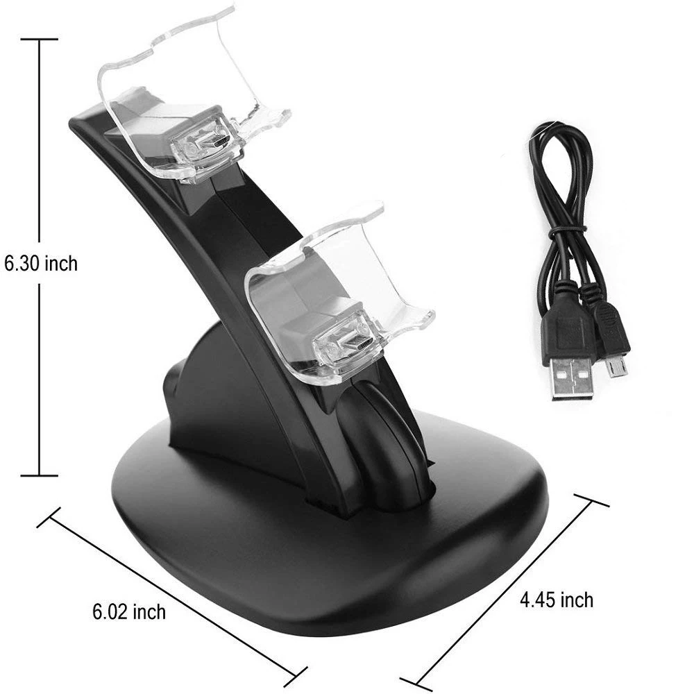 PS4 контроллер Зарядное устройство Док-станция светодиодный двойной usb зарядная