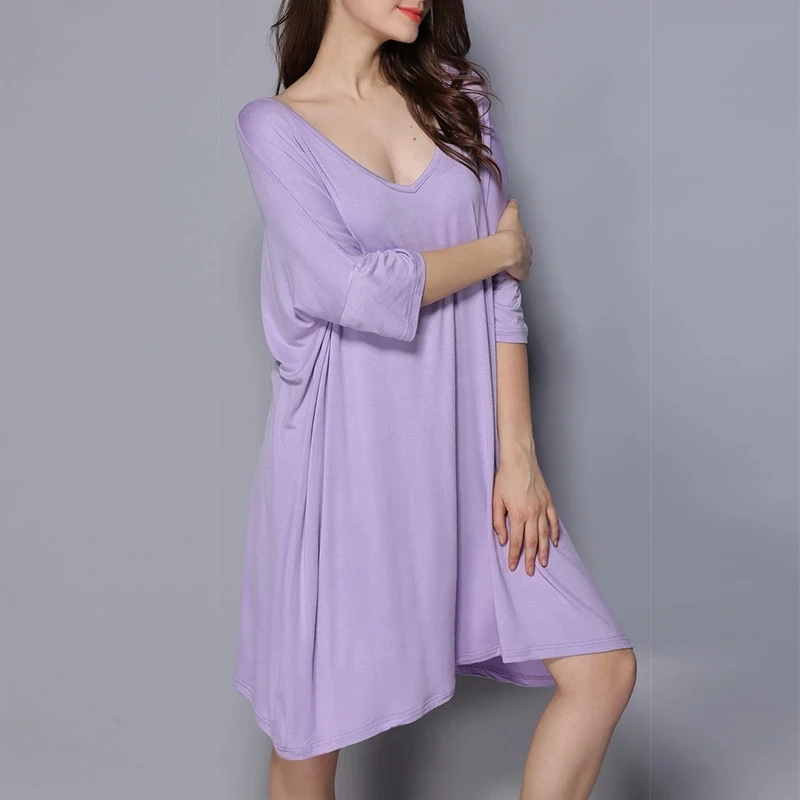 2021 Women Oversize Sleepshirts Spring Summer New Half Sleeves Modal T-shirt Dress European Size Nightgown Sleepwear Night Dress
2021 Women Oversize Sleepshirts Spring Summer New Half Sleeves Modal T-shirt Dress European Size Nightgown Sleepwear Night Dress