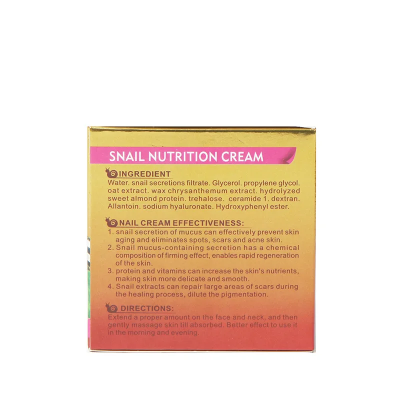 Snail Face Cream Hyaluronic Acid Moisturizer Anti Wrinkle Anti Aging Nourishing Collagen Snail Serum Day Cream Skin Care Product
Snail Face Cream Hyaluronic Acid Moisturizer Anti Wrinkle Anti Aging Nourishing Collagen Snail Serum Day Cream Skin Care Product