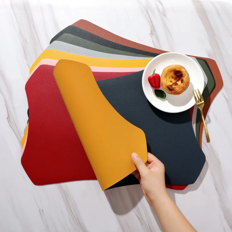 New leather placemat Double-sided home hotel restaurant western food mat Wholesale waterproof table mat insulation pads
New leather placemat Double-sided home hotel restaurant western food mat Wholesale waterproof table mat insulation pads