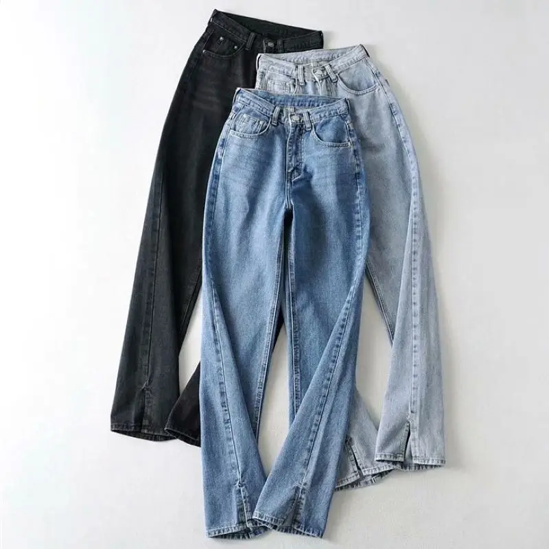 The New Summer Style Of Women's Pants Straight Leg Jeans And High Waist Loose Floor Mop Pants Split Fashion Trousers 512030
The New Summer Style Of Women's Pants Straight Leg Jeans And High Waist Loose Floor Mop Pants Split Fashion Trousers 512030