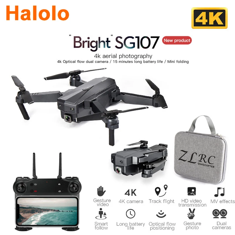Мини-Квадрокоптер Halolo SG107 с двойной камерой 4K Wi-Fi FPV VS E68 SG106 | Игрушки и хобби
