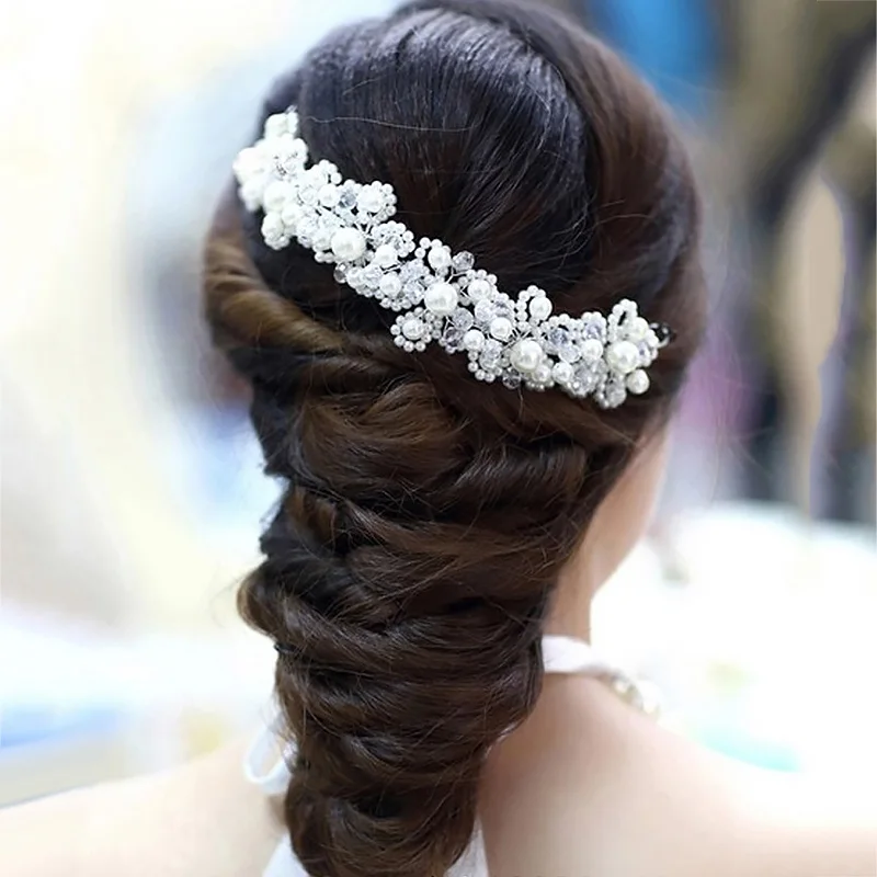 Bride Pearl Headbands Tiaras Girls Hair Accessories Crystal Headdresses Wedding Hair Head Jewelry Wedding Crown
Bride Pearl Headbands Tiaras Girls Hair Accessories Crystal Headdresses Wedding Hair Head Jewelry Wedding Crown