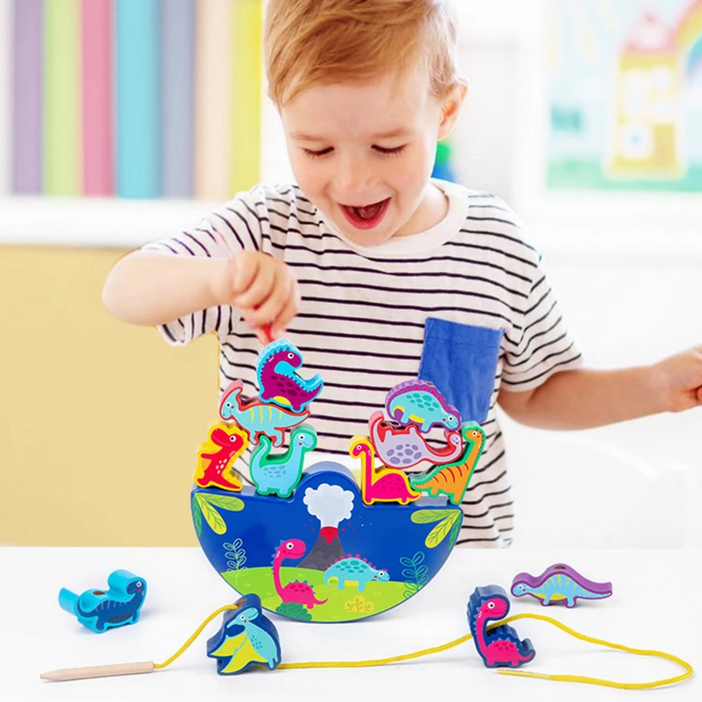 Wooden Drawstring Balance Building Block Children's Dinosaur Stacking Toys Fine Action Early Educational Toys Gift For Kids
Wooden Drawstring Balance Building Block Children's Dinosaur Stacking Toys Fine Action Early Educational Toys Gift For Kids