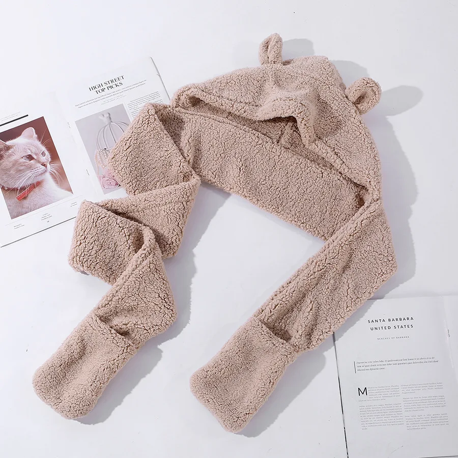 Scarf Gloves Hat For Women Girls 3 In 1 Set Fleece Winter Warm Plus Hoodie Hooded Earflap Cute Bear PDG2002
Scarf Gloves Hat For Women Girls 3 In 1 Set Fleece Winter Warm Plus Hoodie Hooded Earflap Cute Bear PDG2002