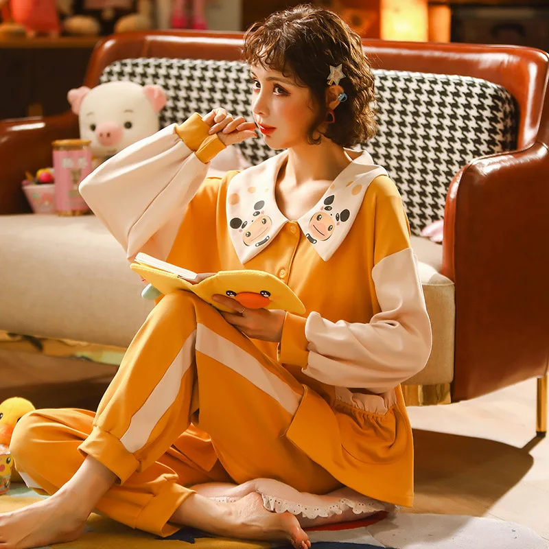 Pijama Pyjama Cartoon Hot Sale Autumn Winter Sleepwear Cotton Ladies Pajamas Set Long Sleeves+Pans Underwear Lovely Nightwear
Pijama Pyjama Cartoon Hot Sale Autumn Winter Sleepwear Cotton Ladies Pajamas Set Long Sleeves+Pans Underwear Lovely Nightwear