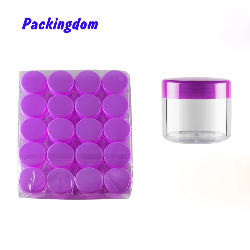 50pcs Plastic Packaging Purple Caps Cosmetic Cream Jar Empty Containers Pot Encases Powder Glitters Storage Tin Box Violet 20g
50pcs Plastic Packaging Purple Caps Cosmetic Cream Jar Empty Containers Pot Encases Powder Glitters Storage Tin Box Violet 20g