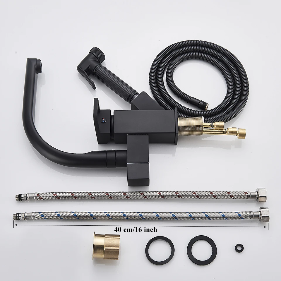 Black Kitchen Faucets Dual Spout Pull Out Kitchen Tap With Spray Kitchen Water Taps Hot&Cold Water Mixer Deck Mounted
Black Kitchen Faucets Dual Spout Pull Out Kitchen Tap With Spray Kitchen Water Taps Hot&Cold Water Mixer Deck Mounted