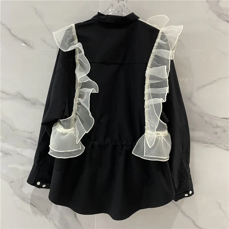 SeeBeautiful Irregular Ruffles Stitching Large Size Shirt Lapel Long Sleeve Button New Fashion Summer 2021 Woman E586
SeeBeautiful Irregular Ruffles Stitching Large Size Shirt Lapel Long Sleeve Button New Fashion Summer 2021 Woman E586