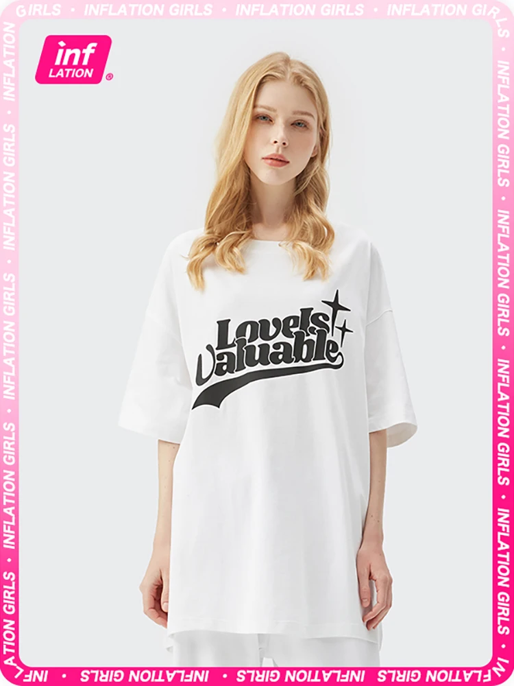 INFLATION Streetwear White Cotton T-shirts Women Drop Shoulder Oversized Black Tees Female O-neck Letter Tees Unisex
INFLATION Streetwear White Cotton T-shirts Women Drop Shoulder Oversized Black Tees Female O-neck Letter Tees Unisex
