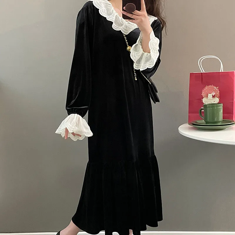 2021 Winter Women's Dress Elegant Retro Velvet Fishtail
2021 Winter Women's Dress Elegant Retro Velvet Fishtail