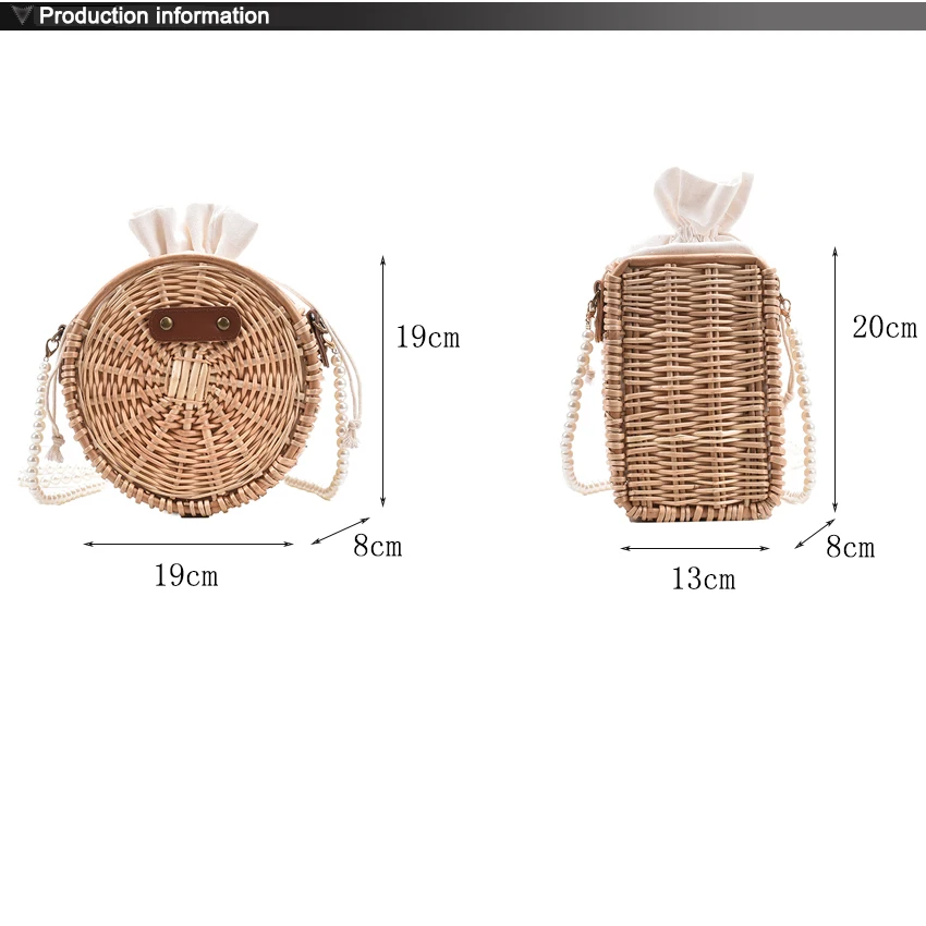 Rattan Bags for Women Circle Hand-woven Retro Literary Straw Beach Bag New Summer Crossbody Shopping Purse Mini Phone Handbag
Rattan Bags for Women Circle Hand-woven Retro Literary Straw Beach Bag New Summer Crossbody Shopping Purse Mini Phone Handbag