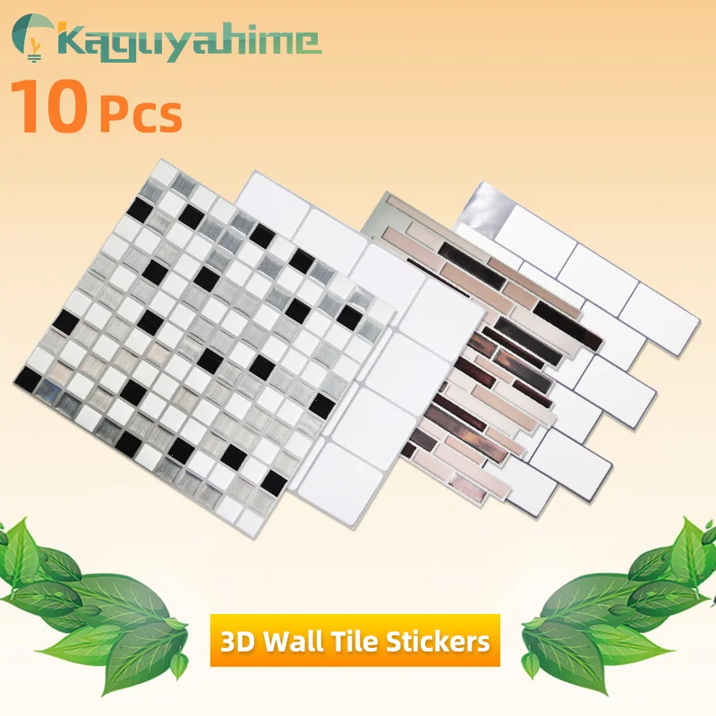 Настенные наклейки Kaguyahime 10 шт. кухонные обои самоклеящаяся мозаичная плитка