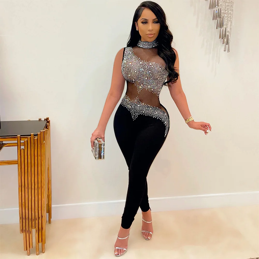 Новинка 2022, Темпераментная Женская модная пикантная сетчатая прозрачная сплошная одежда без рукавов, брюки, блестящее вечернее платье 
Новинка 2022, Темпераментная Женская модная пикантная сетчатая прозрачная сплошная одежда без рукавов, брюки, блестящее вечернее платье