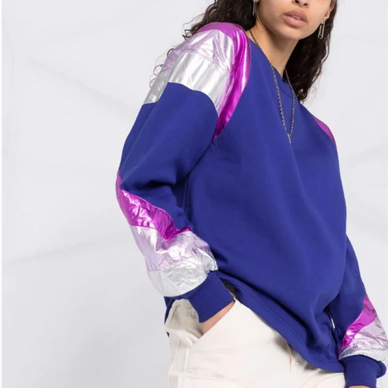 Women O-Neck Sweatshirt 2021 Autumn New Ladies Long Sleeve Color Patchwork Fashion Pullover Tops Female Jumpers
Women O-Neck Sweatshirt 2021 Autumn New Ladies Long Sleeve Color Patchwork Fashion Pullover Tops Female Jumpers