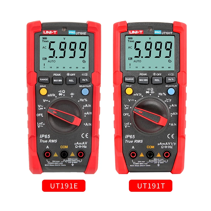 UNI-T Tester Digital Multimeter Profesional UT191T UT191E True RMS Auto Range DMM 20A Ammeter 600V Count 6000 DC AC Capacitor
UNI-T Tester Digital Multimeter Profesional UT191T UT191E True RMS Auto Range DMM 20A Ammeter 600V Count 6000 DC AC Capacitor